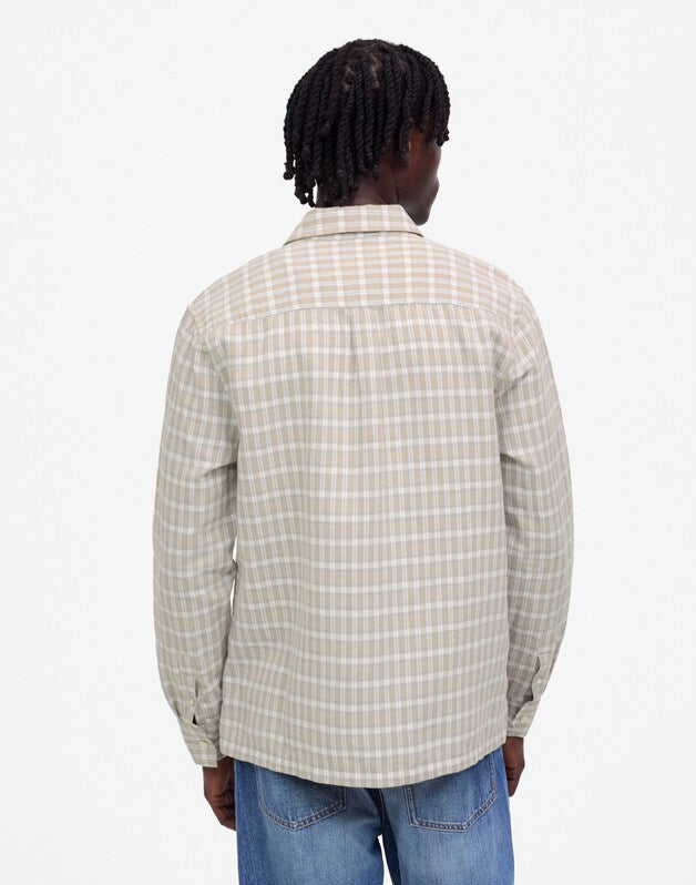 Button-Up Shirt in Cotton-Linen Blend SAFFRON PLAID