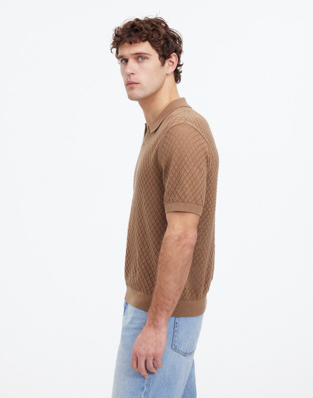 Diamond Pointelle Stitch Sweater Polo CARGO
