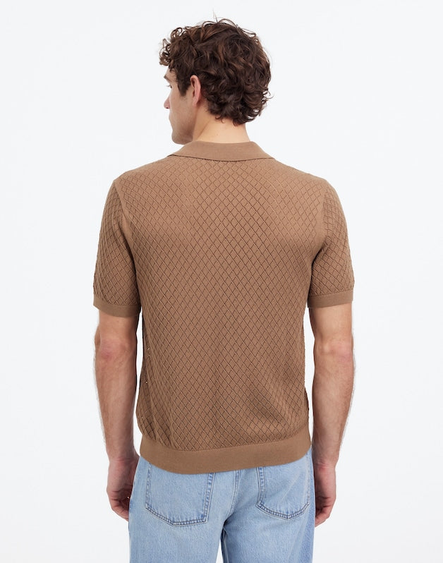 Diamond Pointelle Stitch Sweater Polo CARGO