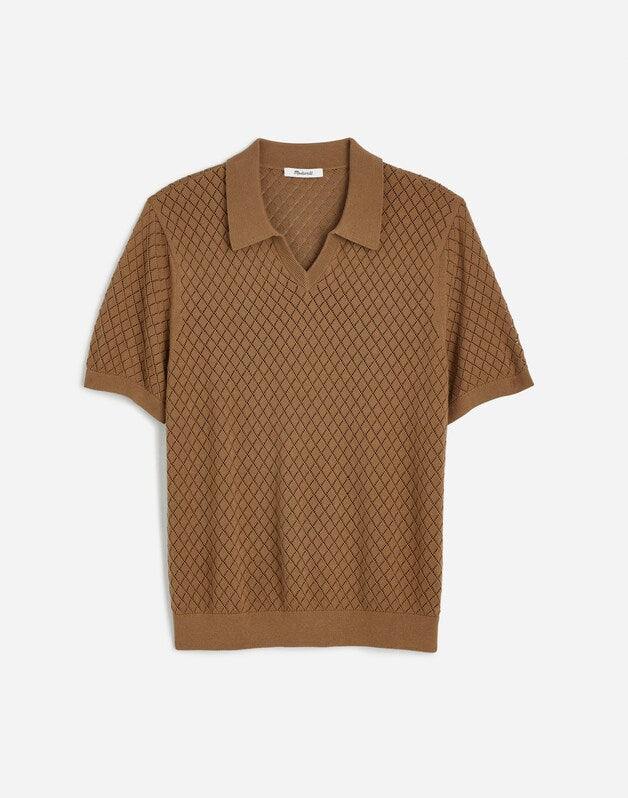 Diamond Pointelle Stitch Sweater Polo CARGO
