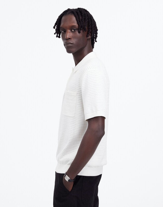 Pointelle Stitch Sweater Polo SALT