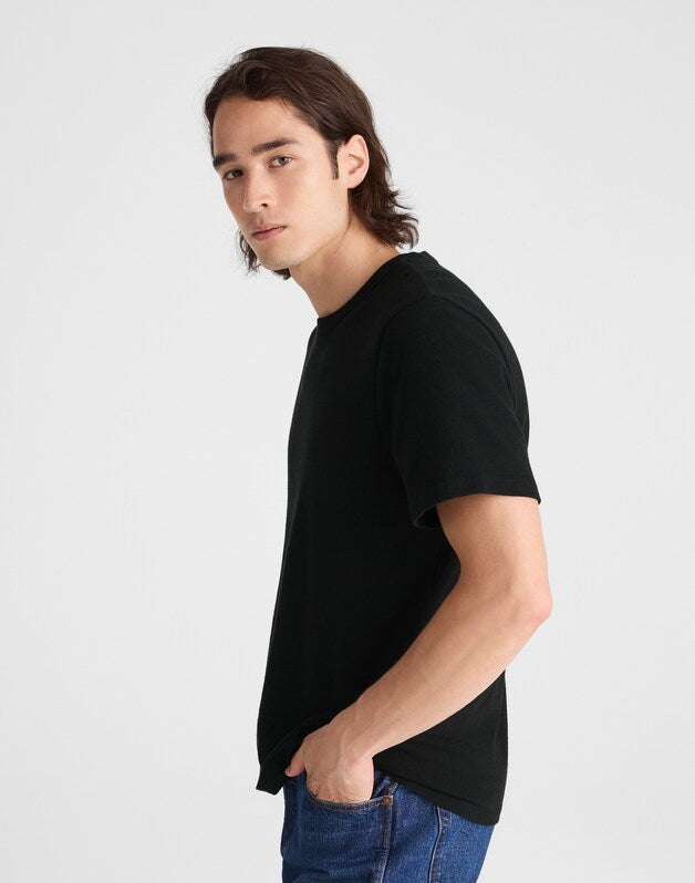 Heavyweight Slub Cotton Tee JET BLACK