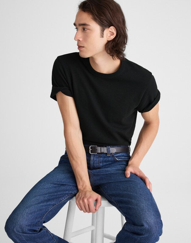 Heavyweight Slub Cotton Tee JET BLACK