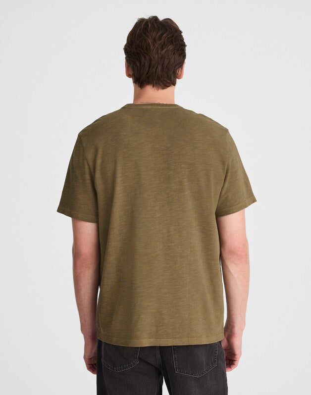 Heavyweight Slub Cotton Tee WOODLAND BROWN