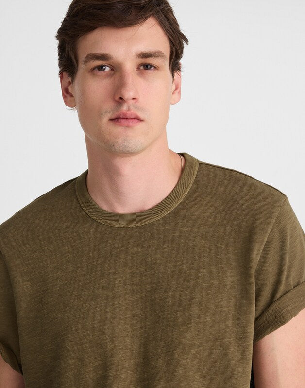 Heavyweight Slub Cotton Tee WOODLAND BROWN