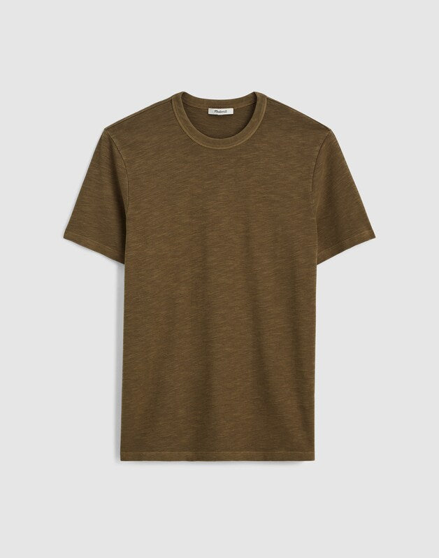 Heavyweight Slub Cotton Tee WOODLAND BROWN