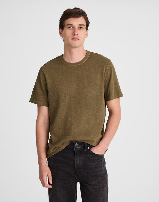 Heavyweight Slub Cotton Tee WOODLAND BROWN