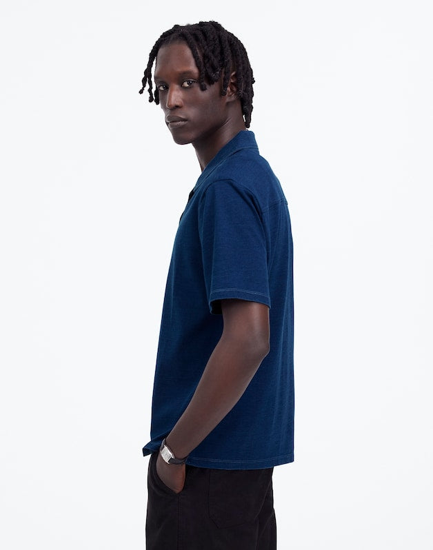 Indigo-Dyed Camp Collar Shirt INDIGO