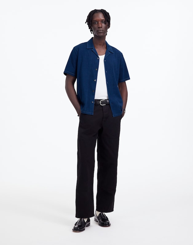 Indigo-Dyed Camp Collar Shirt INDIGO
