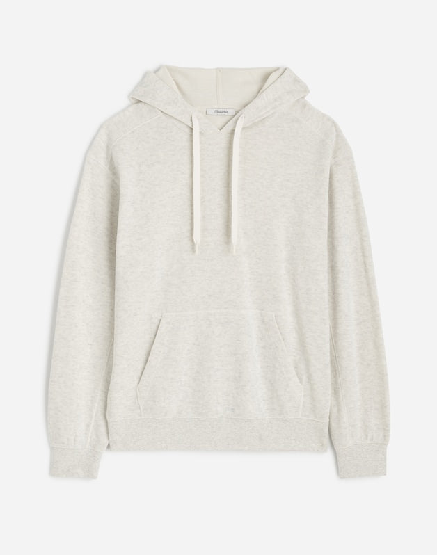 French Rib Knit Hoodie Sweatshirt HEATHER VINTAGE IVORY