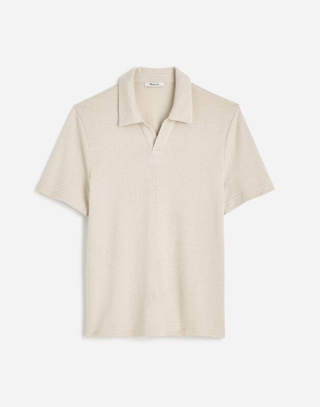 Johnny-Collar Polo in Heavyweight Mesh DOVE