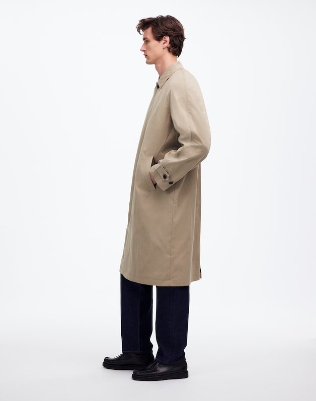 Raglan-Sleeve Trench Coat in Italian Twill HERITAGE KHAKI