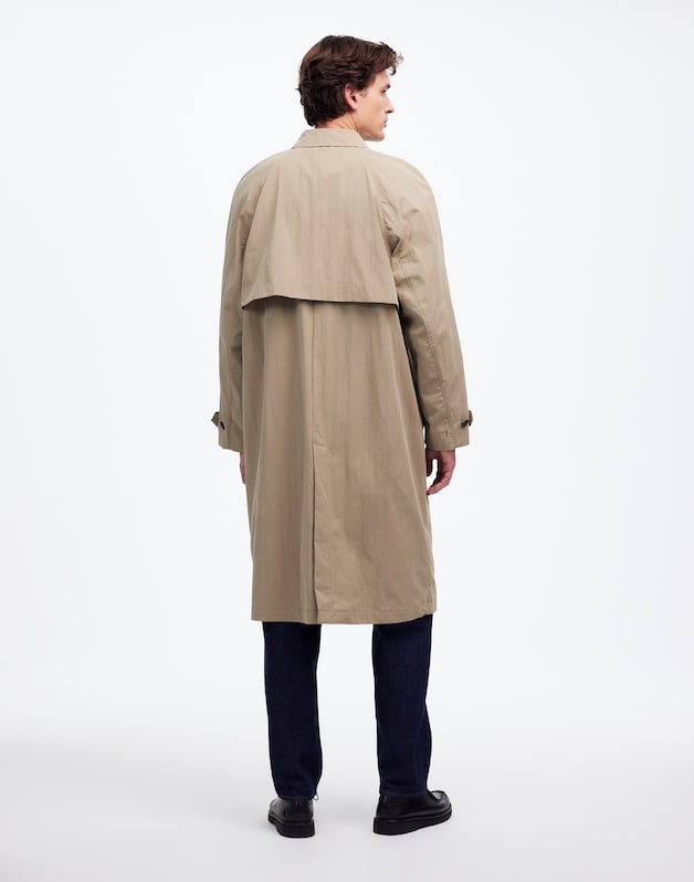 Raglan-Sleeve Trench Coat in Italian Twill HERITAGE KHAKI