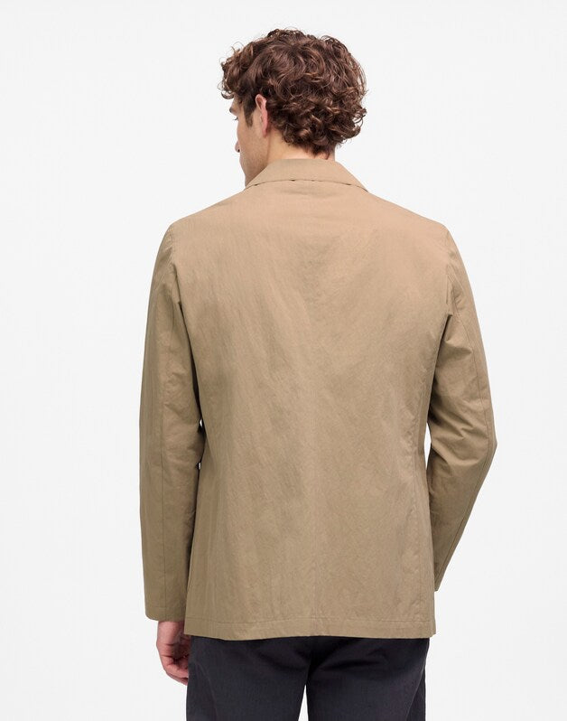 Unstructured Three-Button Blazer in Cotton Blend DESERT TAUPE