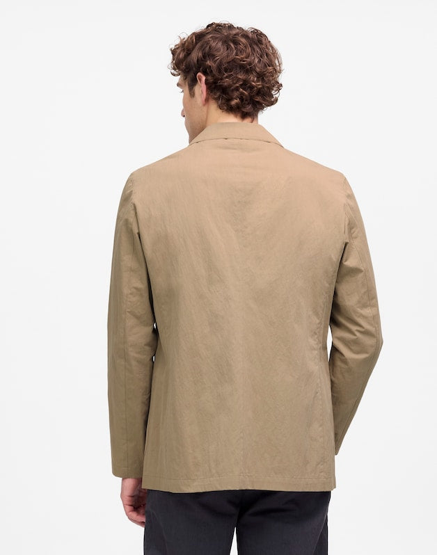 Unstructured Three-Button Blazer in Cotton Blend DESERT TAUPE