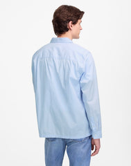 Straight-Hem Cotton Button-Up Shirt WHISPER BLUE