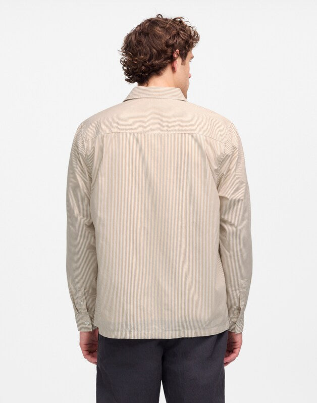 Straight-Hem Cotton Button-Up Shirt RAW TANNIN