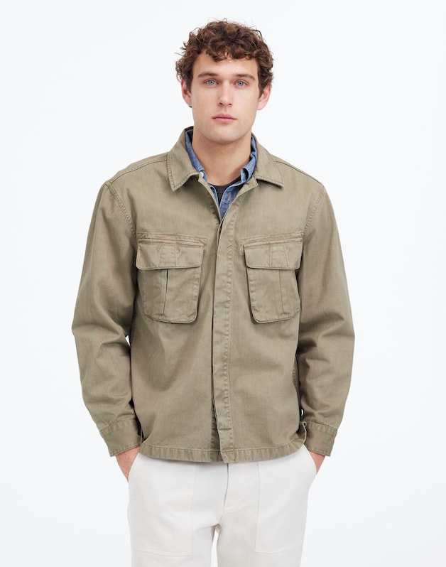 Utility Jacket in Garment-Dyed Cotton Twill FADED FATIGUE