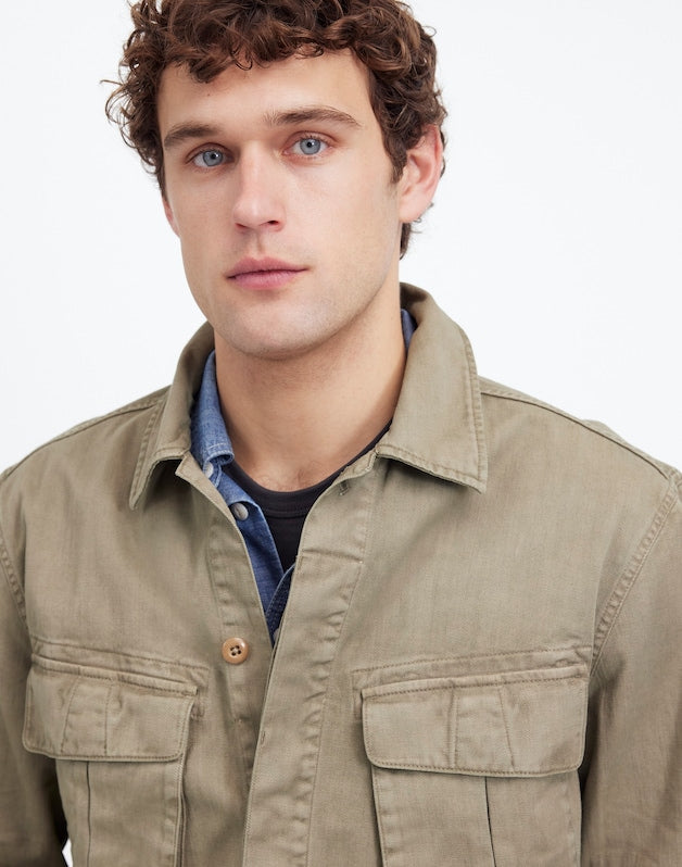 Utility Jacket in Garment-Dyed Cotton Twill FADED FATIGUE