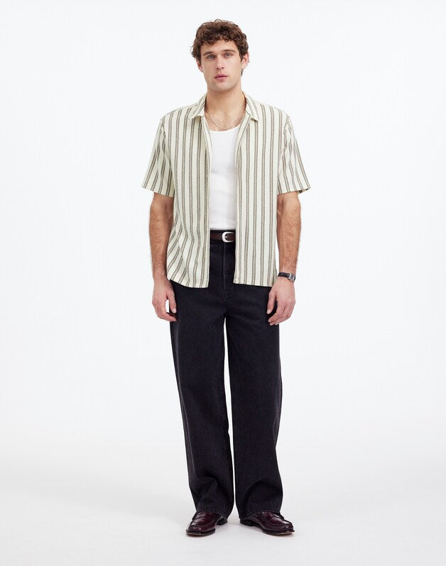 Textured Camp Collar Shirt VINTAGE IVORY
