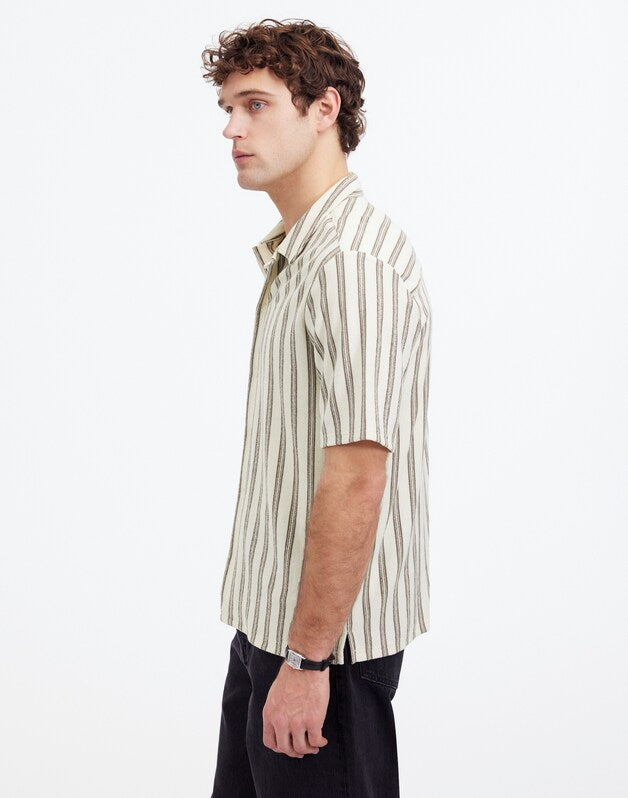 Textured Camp Collar Shirt VINTAGE IVORY