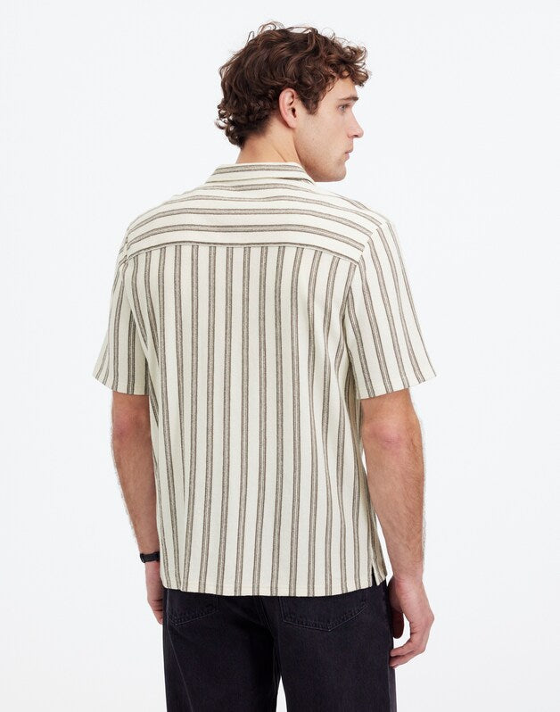 Textured Camp Collar Shirt VINTAGE IVORY