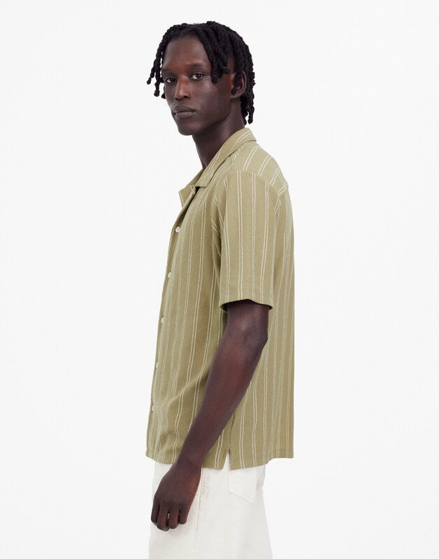 Textured Camp Collar Shirt CARGO
