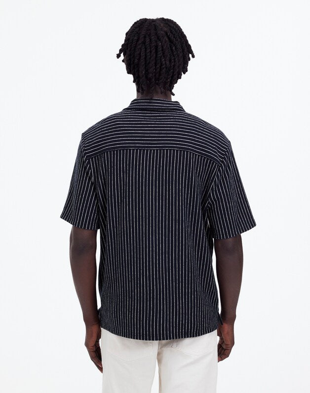Textured Camp Collar Shirt DEEP INDIGO
