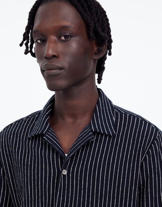 Textured Camp Collar Shirt DEEP INDIGO