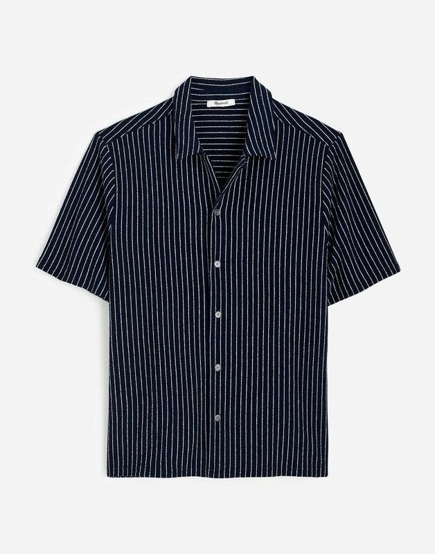 Textured Camp Collar Shirt DEEP INDIGO