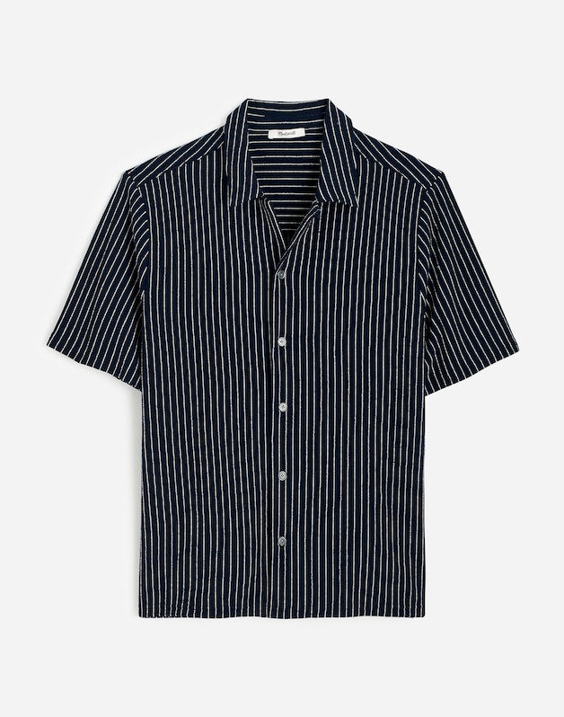 Textured Camp Collar Shirt DEEP INDIGO