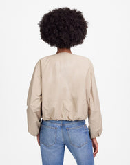 Bubble-Sleeve Bomber Jacket KHAKI