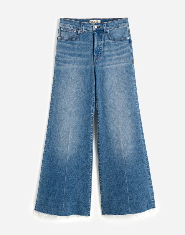 Plus Flared Wide-Leg Crop Jeans in Oneida Wash ONEIDA WASH