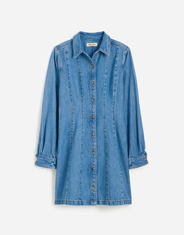 Seamed Mini Dress in Ramey Wash: Airy Denim Edition RAMEY WASH