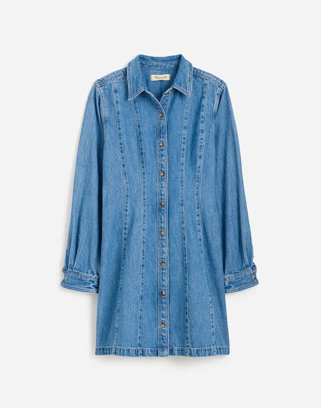 Seamed Mini Dress in Ramey Wash: Airy Denim Edition RAMEY WASH