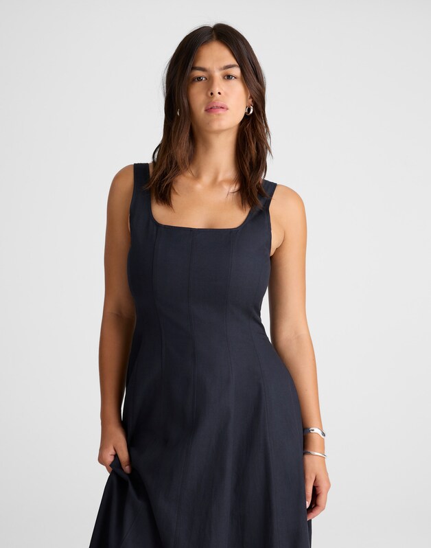 The Rylee Midi Dress DARK NAVY