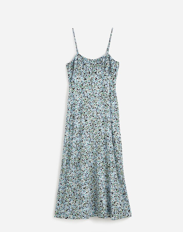Ruched Sweetheart Sleeveless Midi Dress in Floral STELLA FLORAL PERI