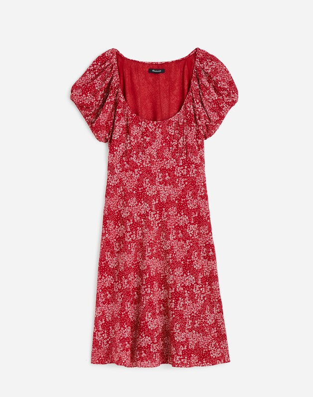 Ruched Scoopneck Mini Dress in Floral HARPER FLORAL RED WHITE