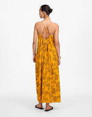 U-Neck Crossback Maxi Dress in Paisley POLLEN