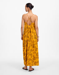U-Neck Crossback Maxi Dress in Paisley POLLEN