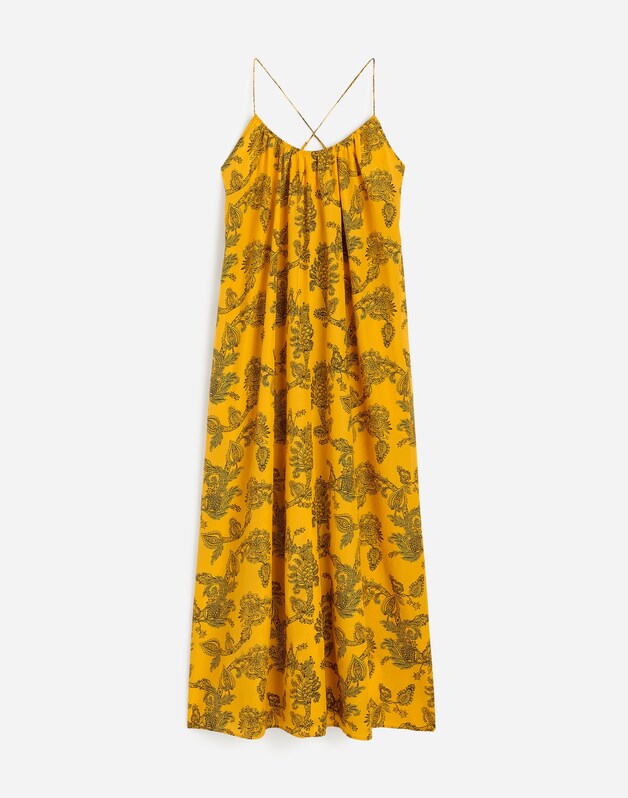 U-Neck Crossback Maxi Dress in Paisley POLLEN