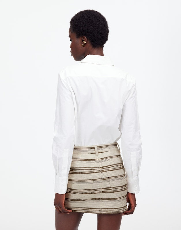 Mini Skirt in Striped Tweed SAFARI KHAKI STRIPE