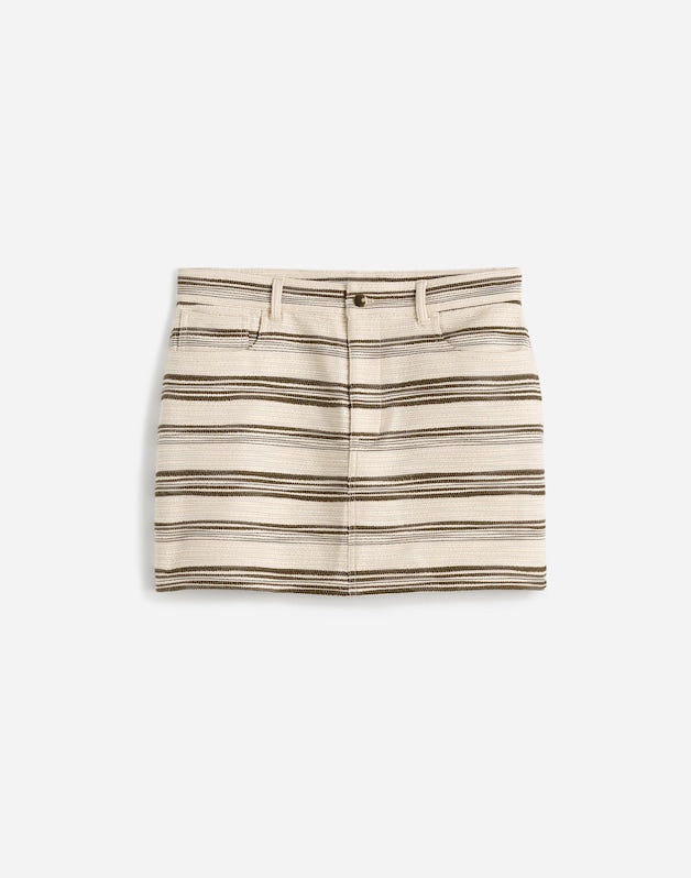 Mini Skirt in Striped Tweed SAFARI KHAKI STRIPE