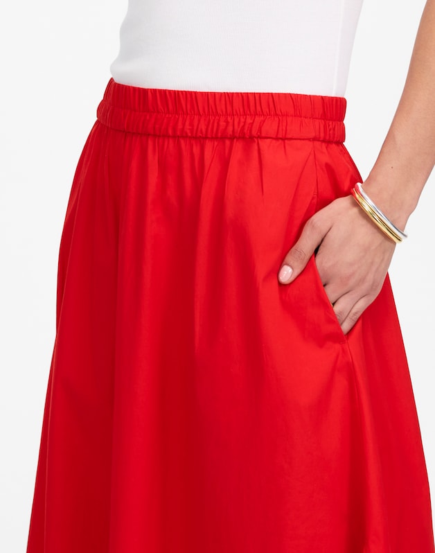 Poplin Midi Skirt CERISE