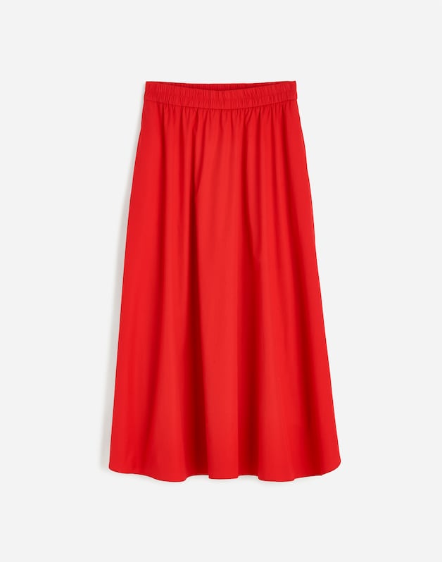 Poplin Midi Skirt CERISE