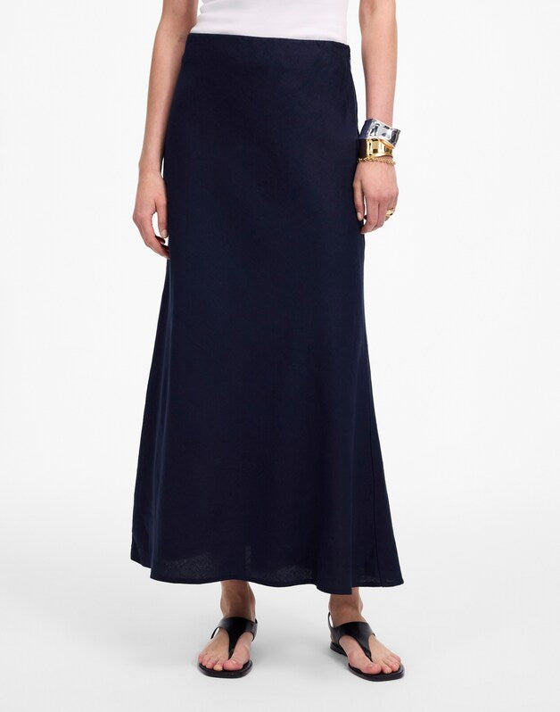 Maxi Slip Skirt in Linen JUNIPER BERRY