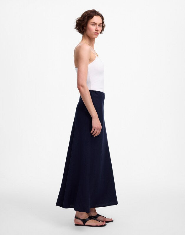 Maxi Slip Skirt in Linen JUNIPER BERRY