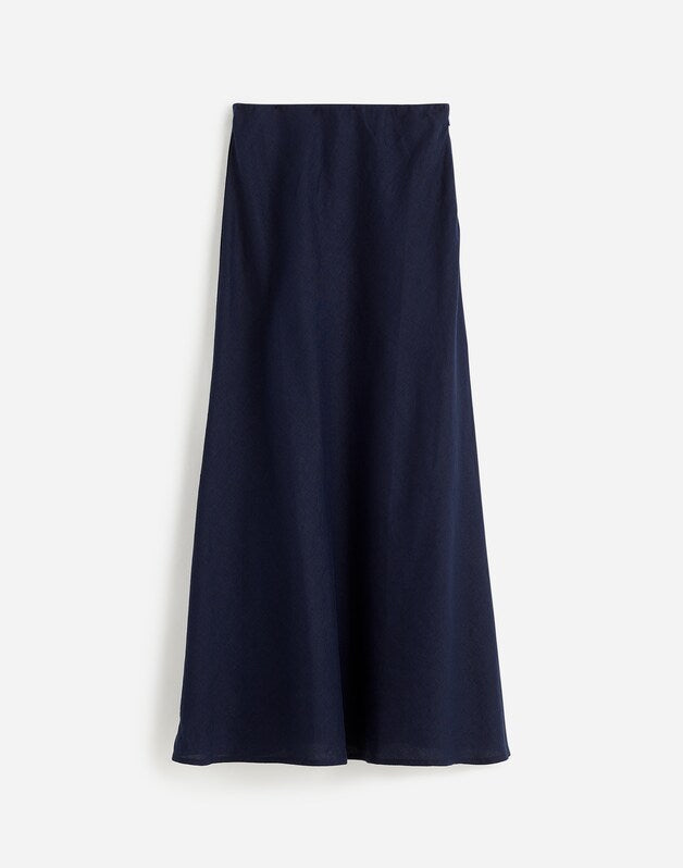 Maxi Slip Skirt in Linen JUNIPER BERRY