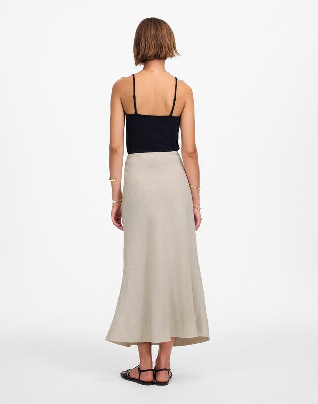 Maxi Slip Skirt in Linen OAT