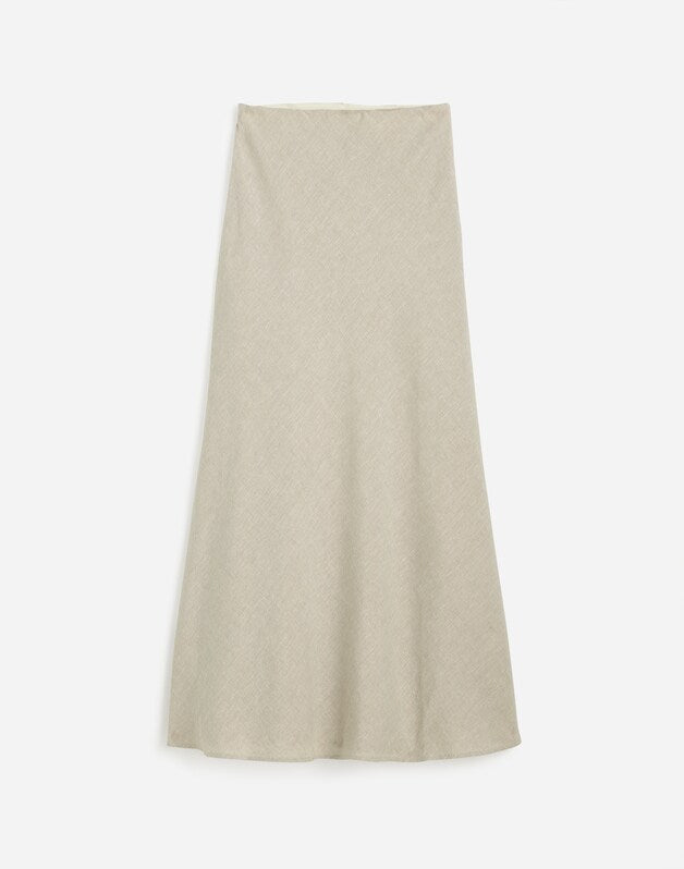 Maxi Slip Skirt in Linen OAT
